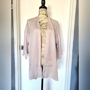 H&M Light Grey‎ Open Front Poncho/Robe Kimono Sheer Size M